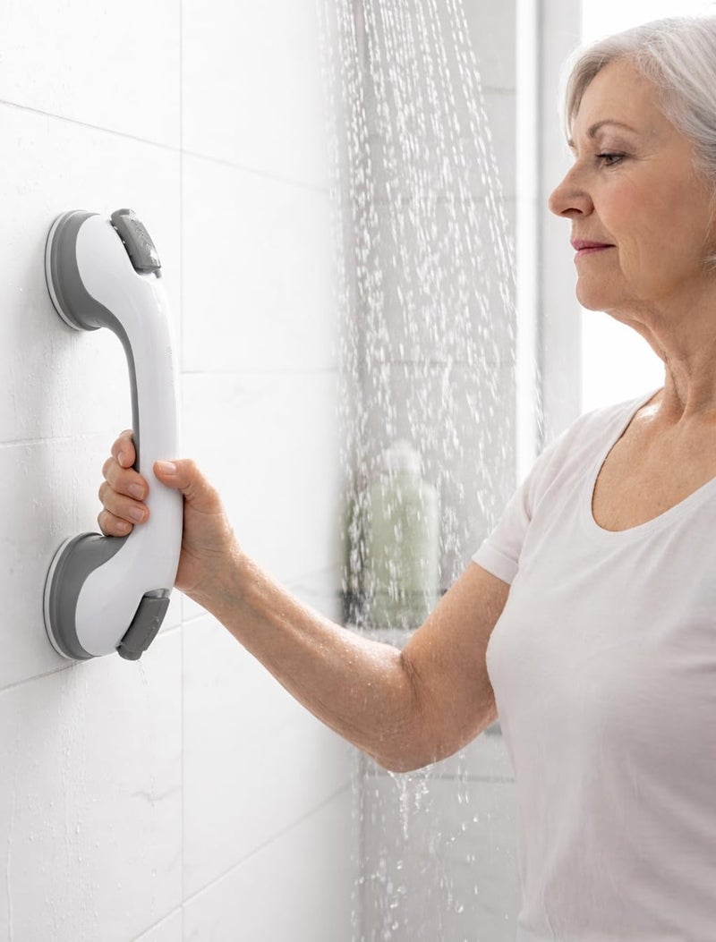 CIVJET 2 Pack Grab Bars for Bathtubs and Showers, Shower Handles for Elderly Seniors bar Safety 500 lbs Walls Handicap Heavy Duty Holder Hooks to Lift Large Tile Glass Suction Cups Tool - Image 2
